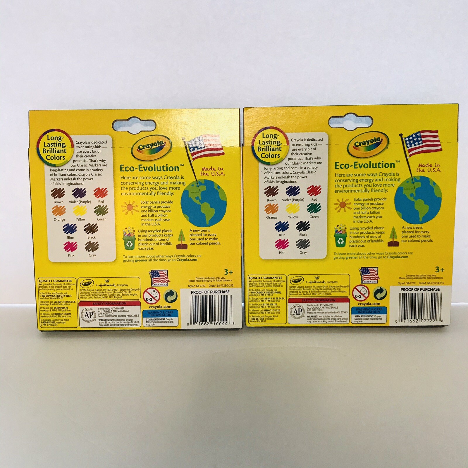 Lot Of 2 Crayola Broad Line Markers Assorted Classic Colors Box Of 10