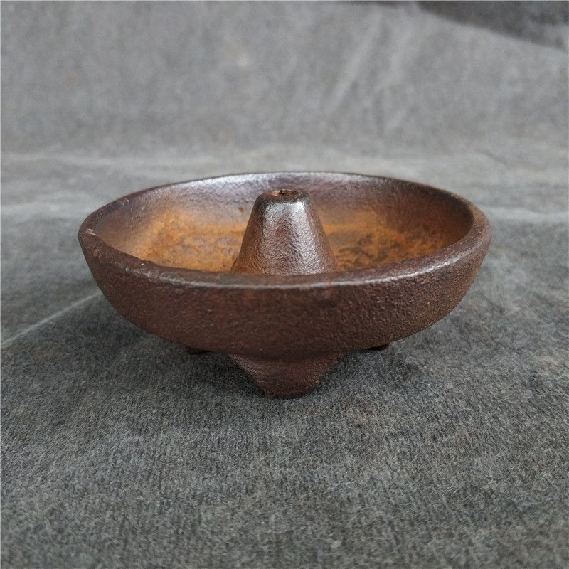 Vintage Cast Iron Oil Lamp 300g Buddhist Altar Lamp Wick Included No Kerosene