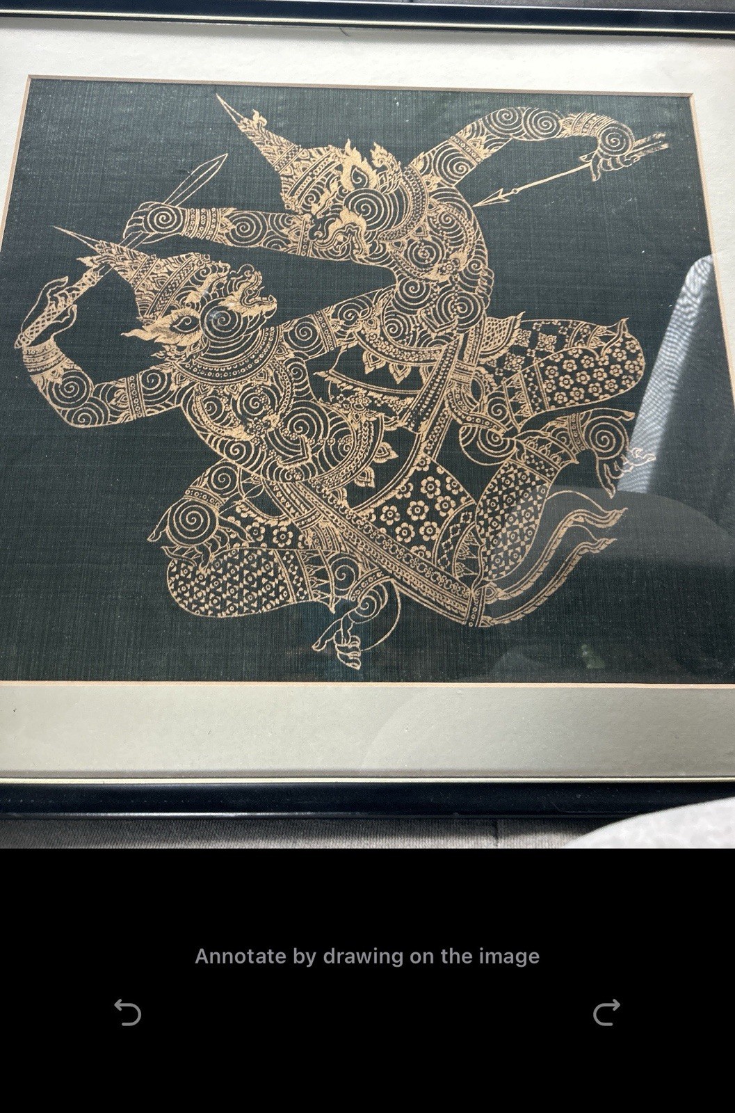 Vintage Thai Temple Silk/ Rubbing dated between the 1960s and 1980s