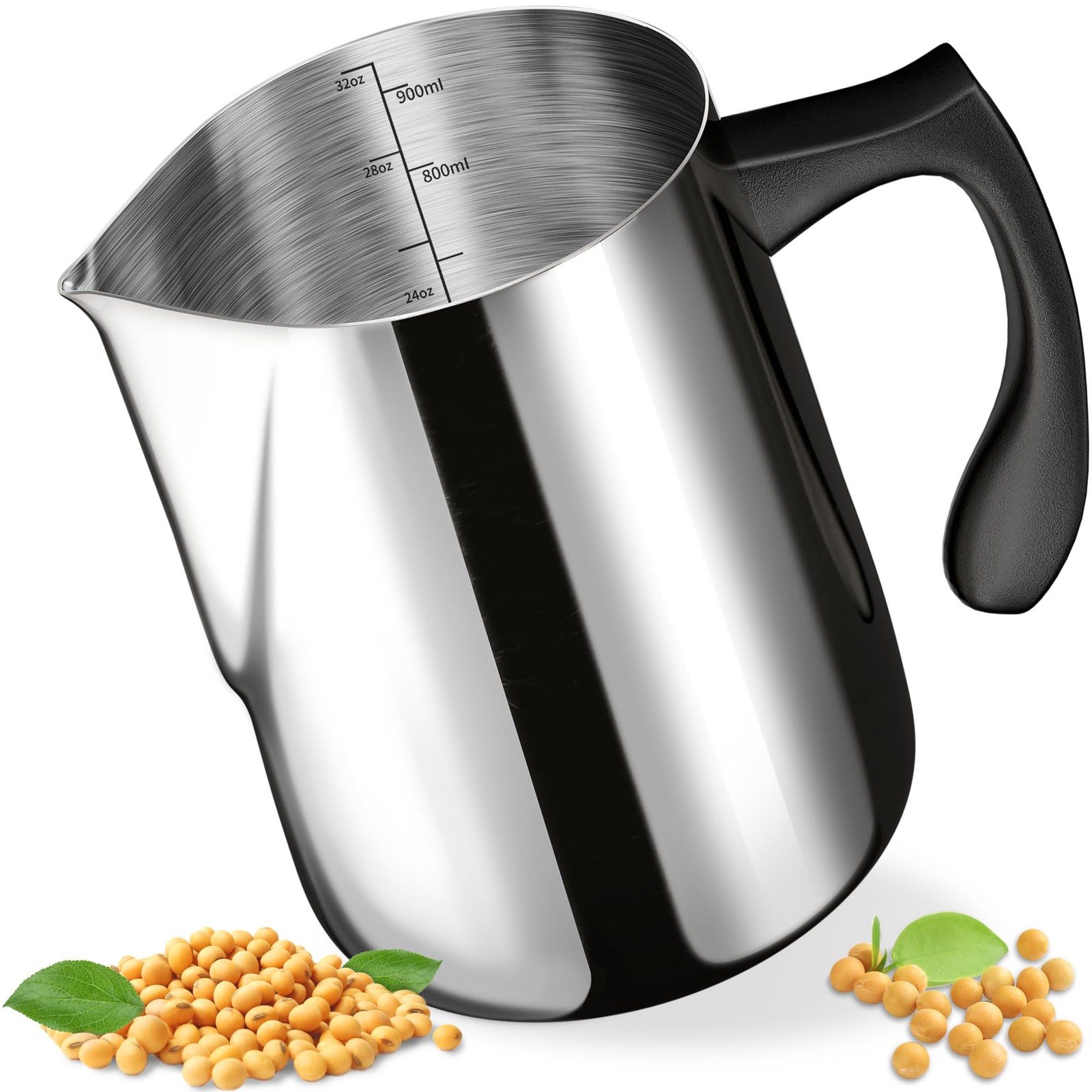 CasaCulina Candle Making Pouring Pot, 32oz Stainless 30.4 Ounces, Silver