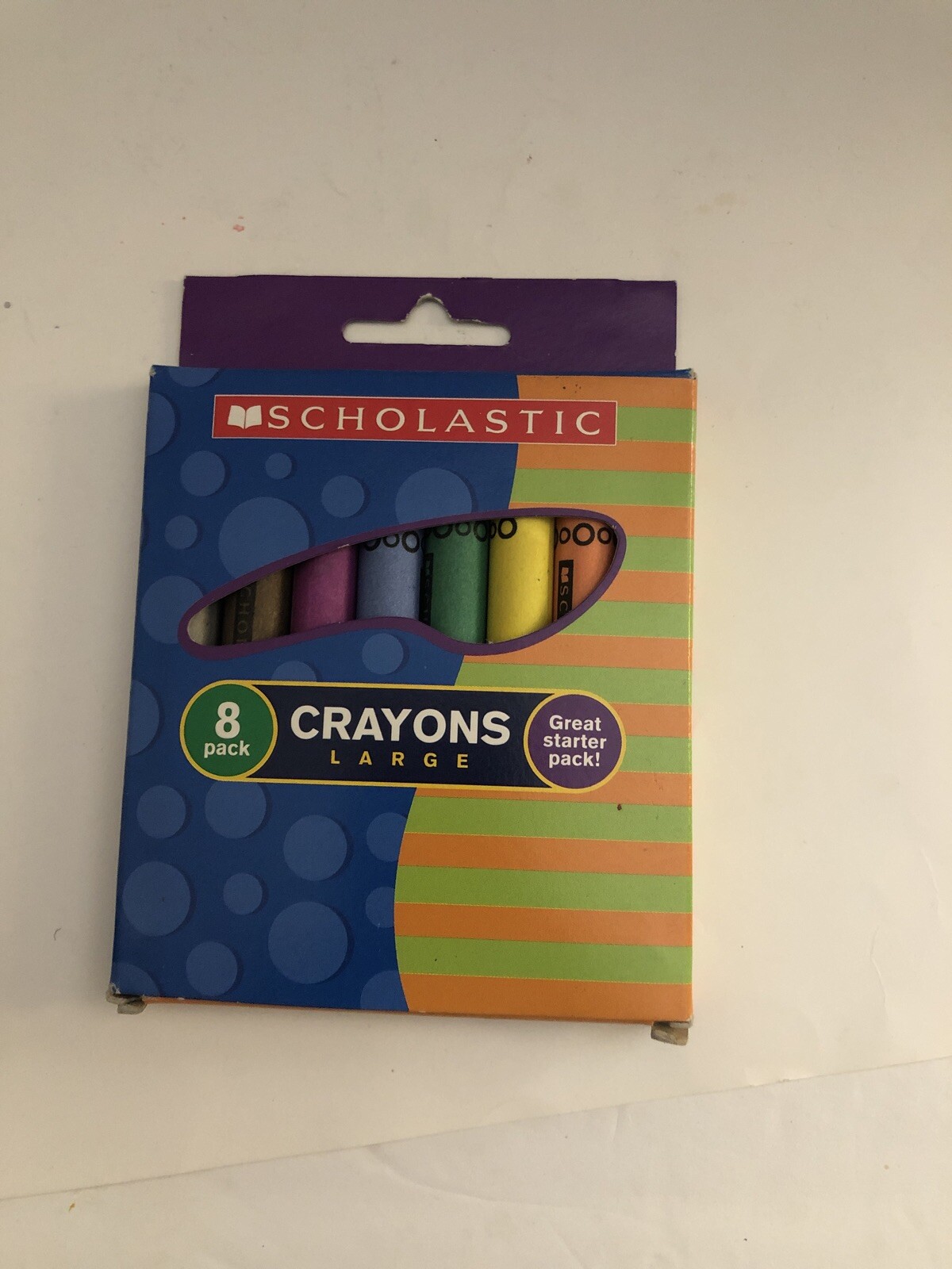 NEW Scholastic Washable Crayons, Assorted, Box Of 8 SHIPS N 24HRS