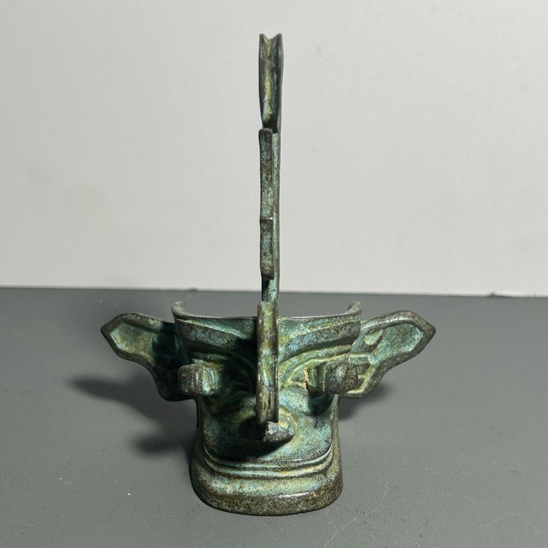 Sanxingdui Bronze Mask Replica 11cm Pure Copper Vintage Home Ornament