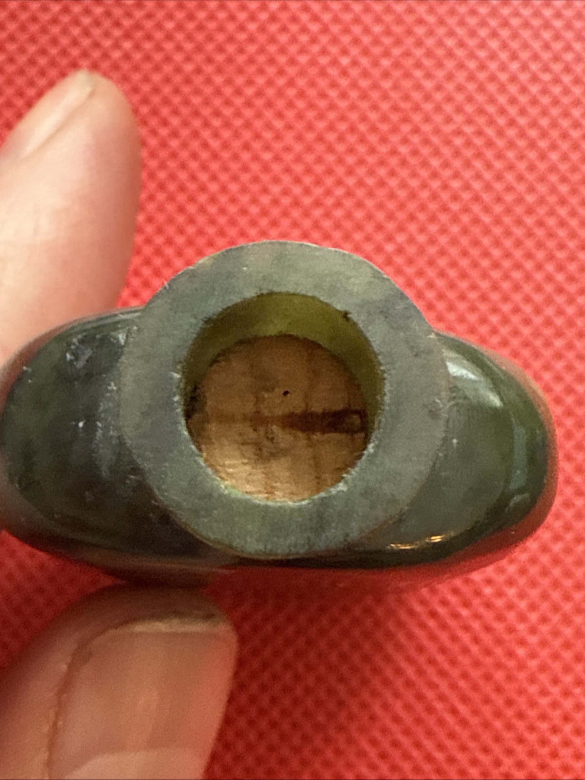 Vintage Landscape Nephrite Jade Snuff Bottle- Missing Cap