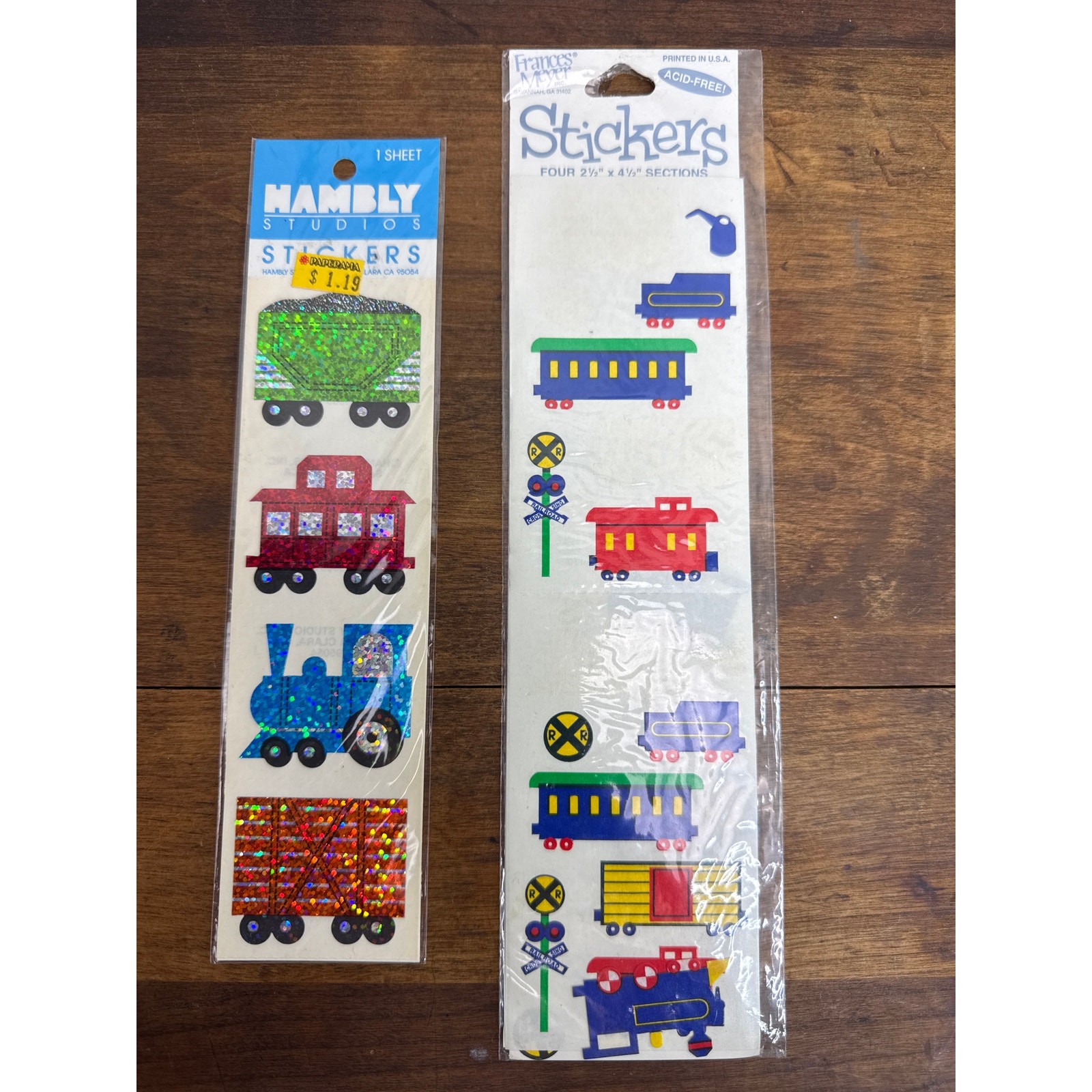 Frances Meyer & Hambly Studio Vintage Prismatic Train Railroad Stickers Unopened