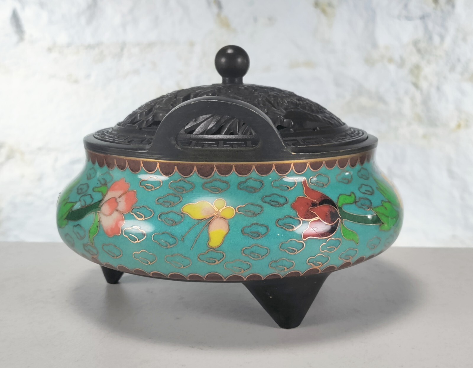 Vintage Chinese Bronze Cloisonne Enamel Incense Burner Censer Xuande Mark Repro?