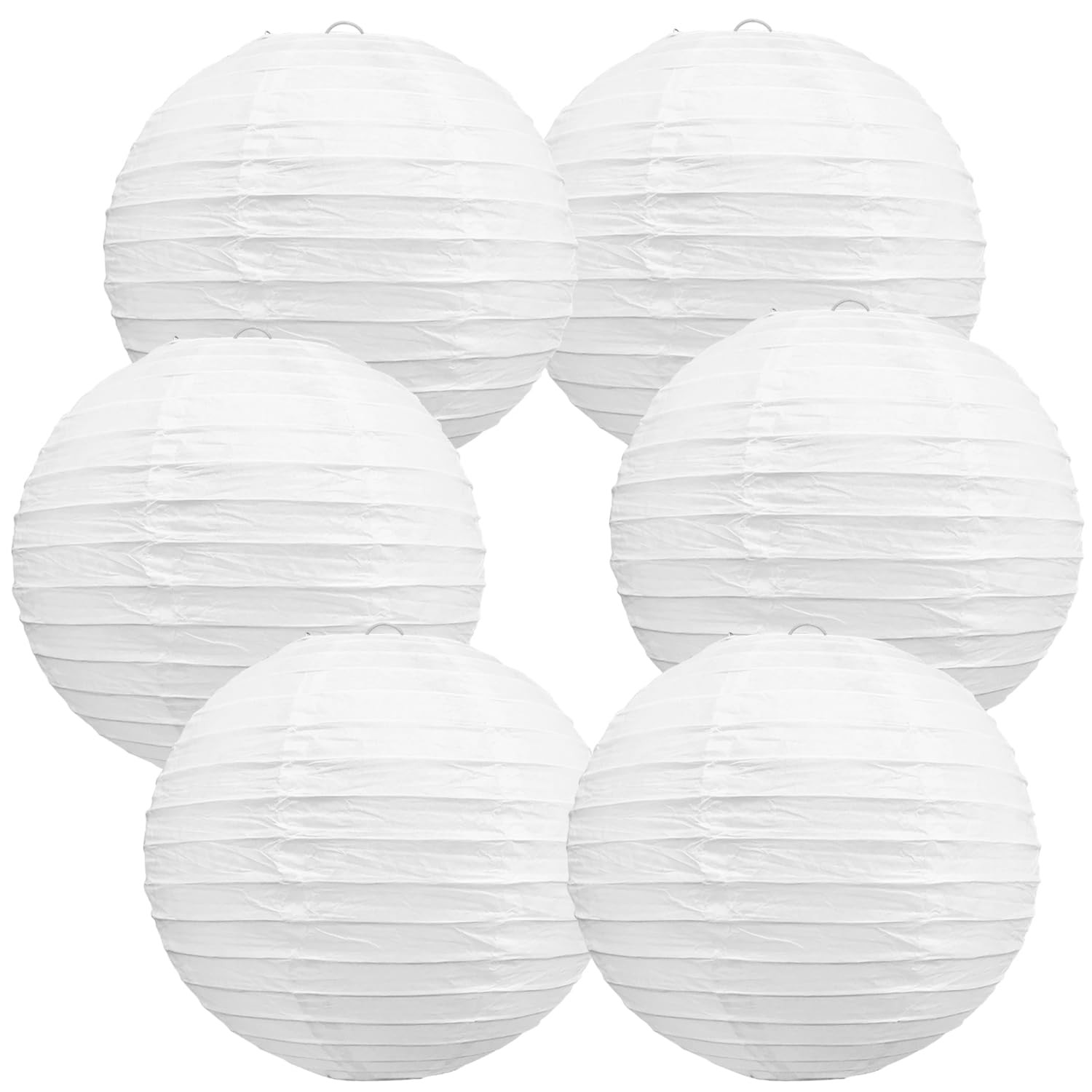White 12-Inch Round Hanging Paper Lanterns Chinese Japanese Decoration