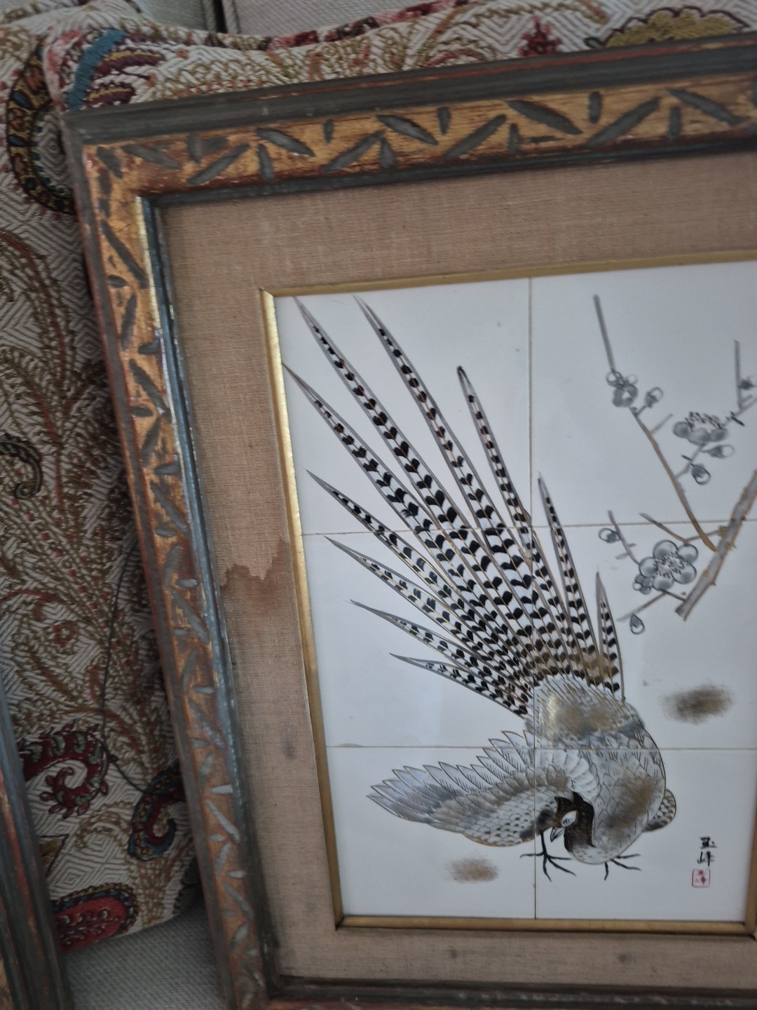 “Vintage Chinese Hand Painted Porcelain Wall Art – Bird Panels – Set of 2”