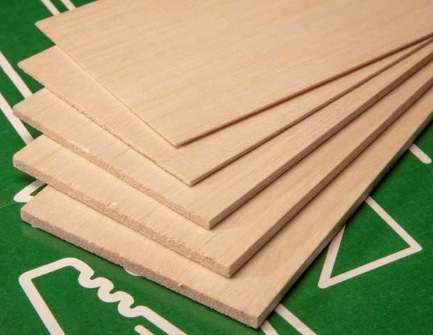 Balsa Wood Sheets 12″x4″x1/8″ Model Grade for Crafts Hobbies Laser 5 Pack