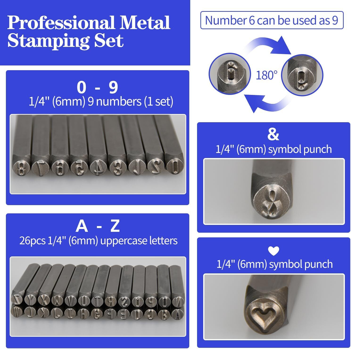 Number and Letter Punch Set 3/5/6mm Metal Stamping Kit Capitacal Letters Punch
