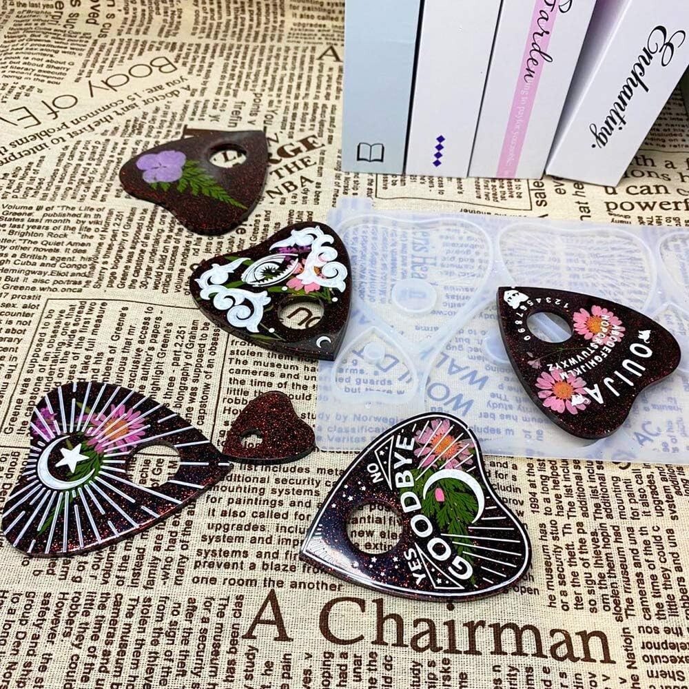Ouija Board and Planchette Resin Molds, 2PCS Gothic Epoxy Resin Silicone Molds