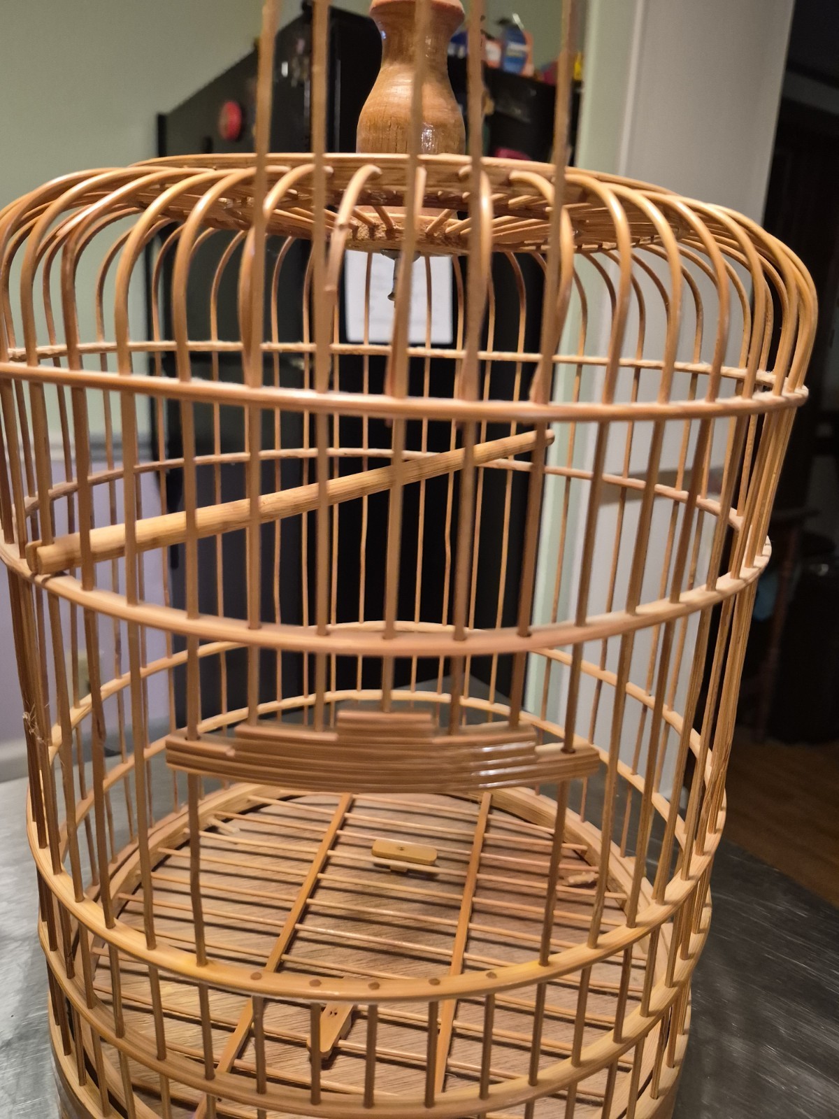 Vintage Chinese Bamboo Song Bird Bird Cage 14.5″h × 10″ w