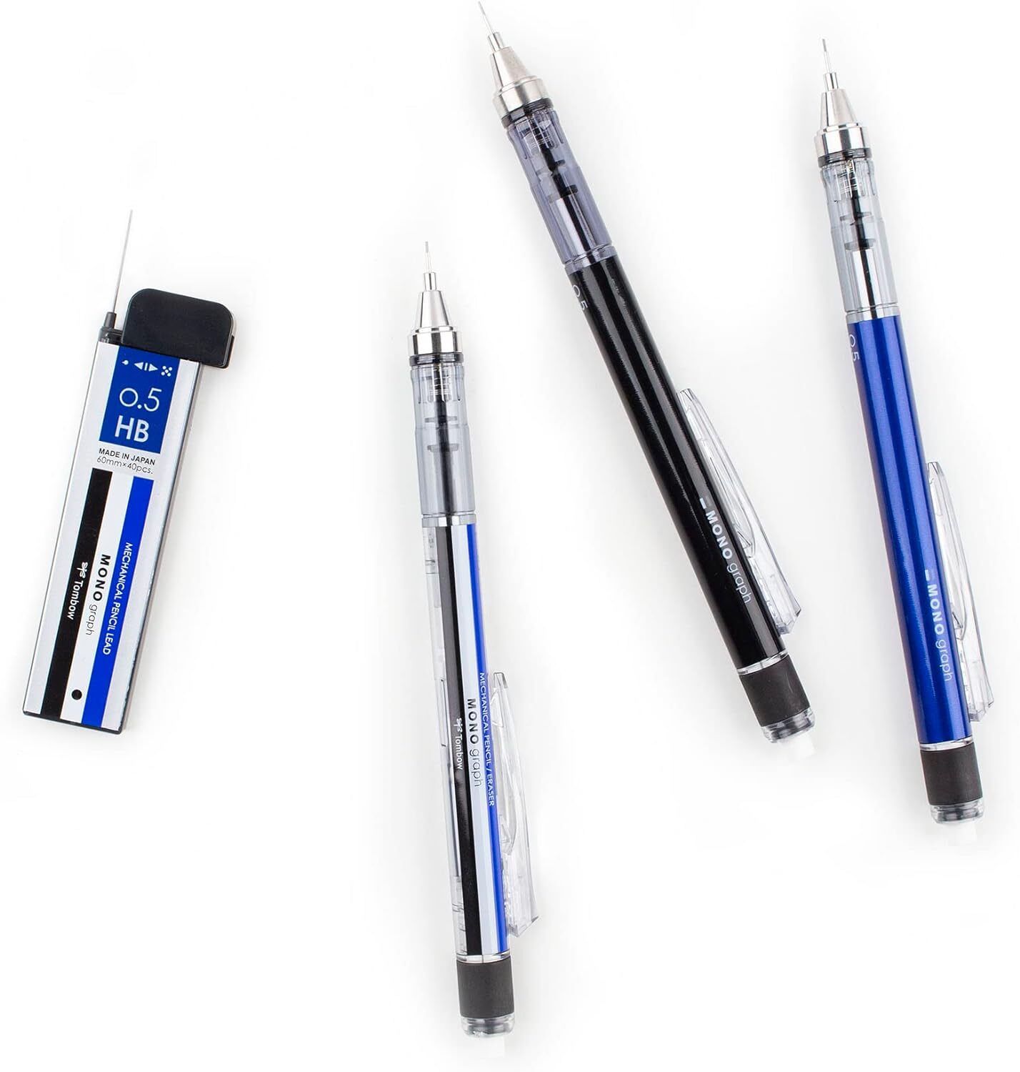 Tombow 53111-53113 Mono Graph Mechanical Pencil, 0.5mm, Barrel Color Varies