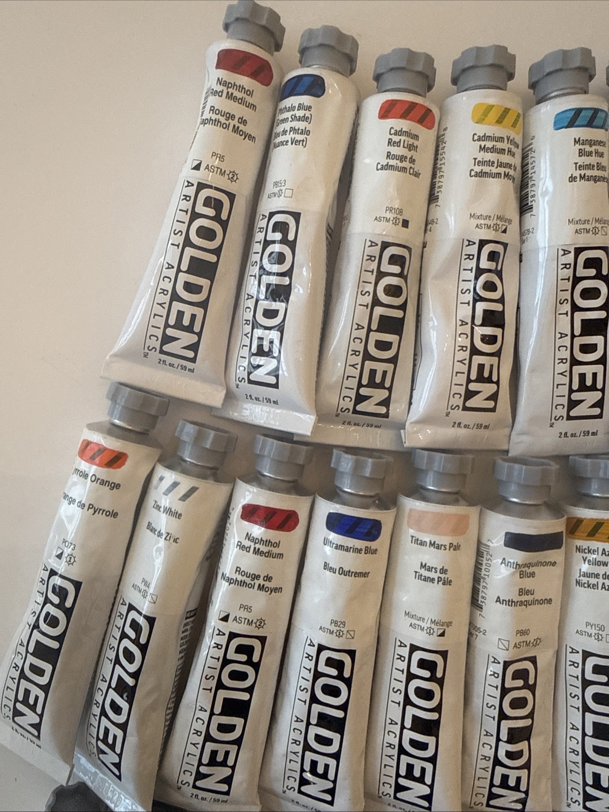 LOT OF 50 GOLDEN Acrylic Artist Colors Paints 2fl oz Tubes *NEW *FREE SHIPPING!