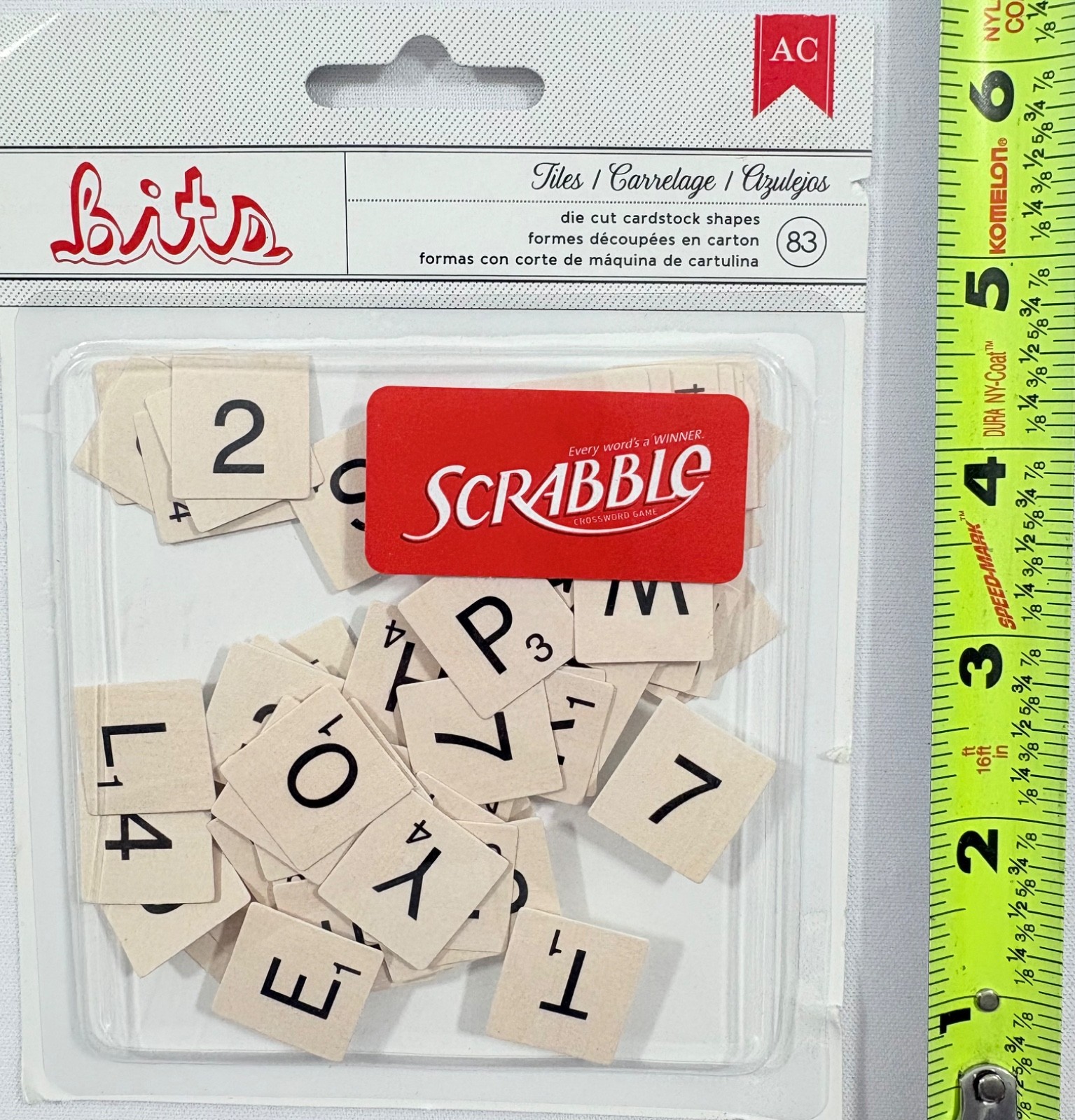 AMERICAN CRAFTS SCRAPBOOKING CARDSTOCK SCRABBLE TILE SHAPES