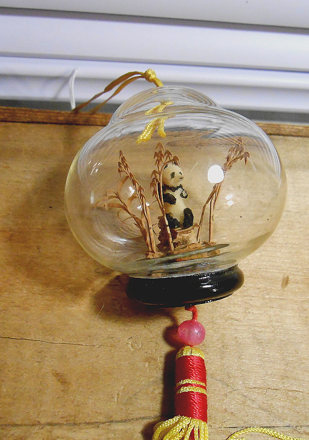 Vintage Chinese Panda Hanging Ornament Globe