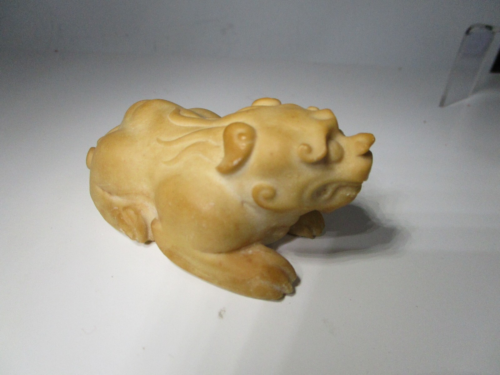 Asian Chinese Japanese Carved Foo Dog Lion Boxwood ? Figure 4″