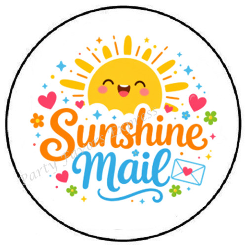 SUNSHINE MAIL ENVELOPE SEALS LABELS STICKERS PARTY FAVORS