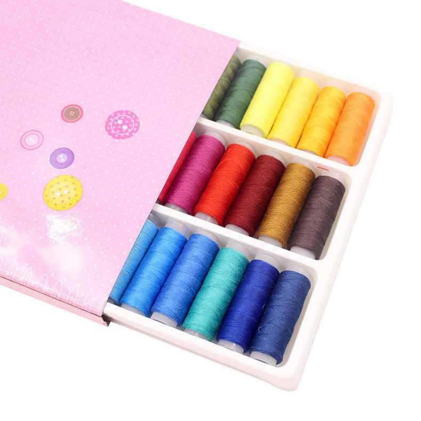 New 39Pcs Colored Sewing Thread Set Rainbow Colors Sewing Thread For DIY Sewing