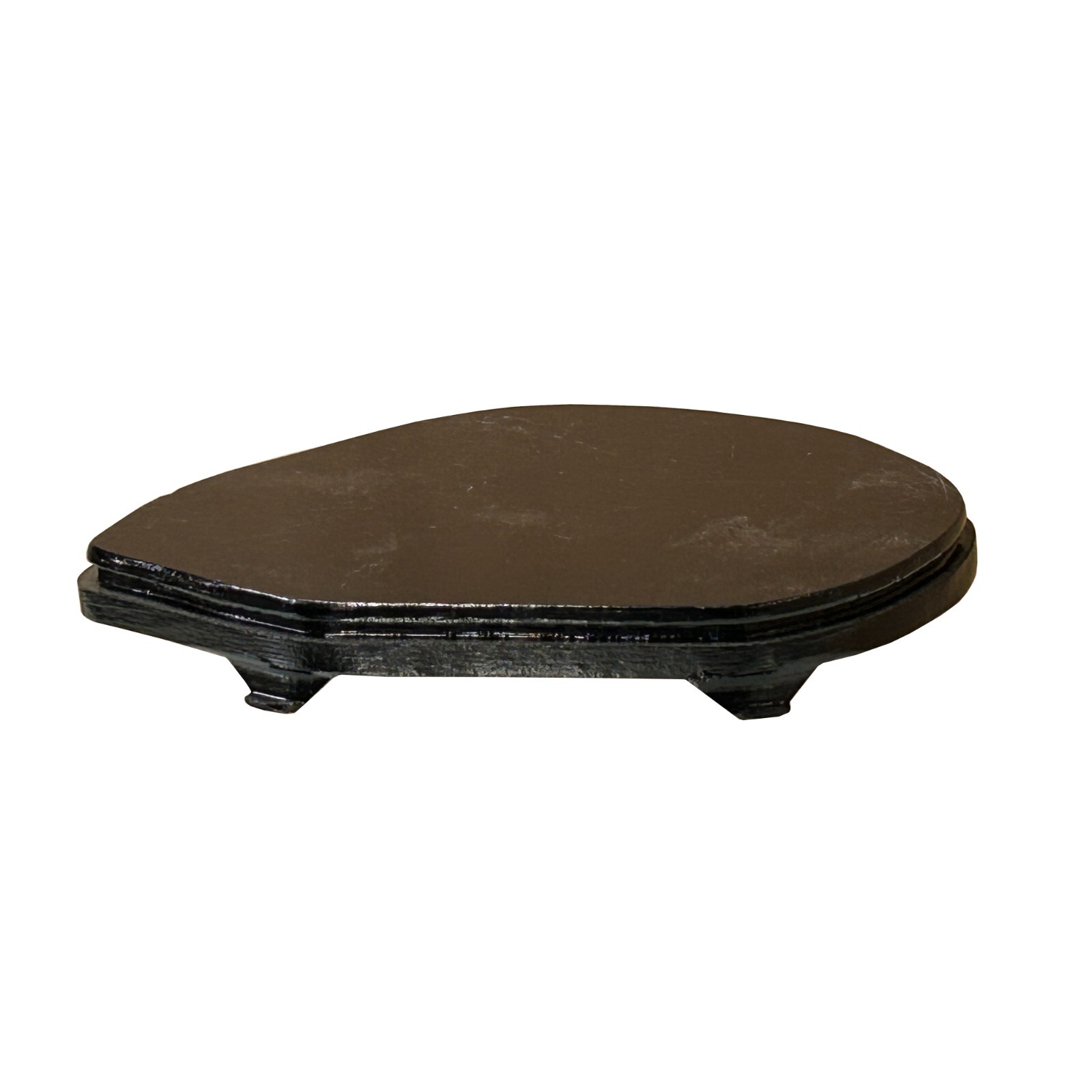 4.5″ Black Wood Uneven Oval Shape Display Stand Riser Easel ws4114
