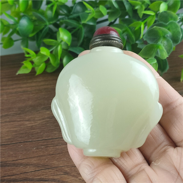Jade Snuff Bottle Chinese Antique Collection Rare Natural Jade Craft Collect