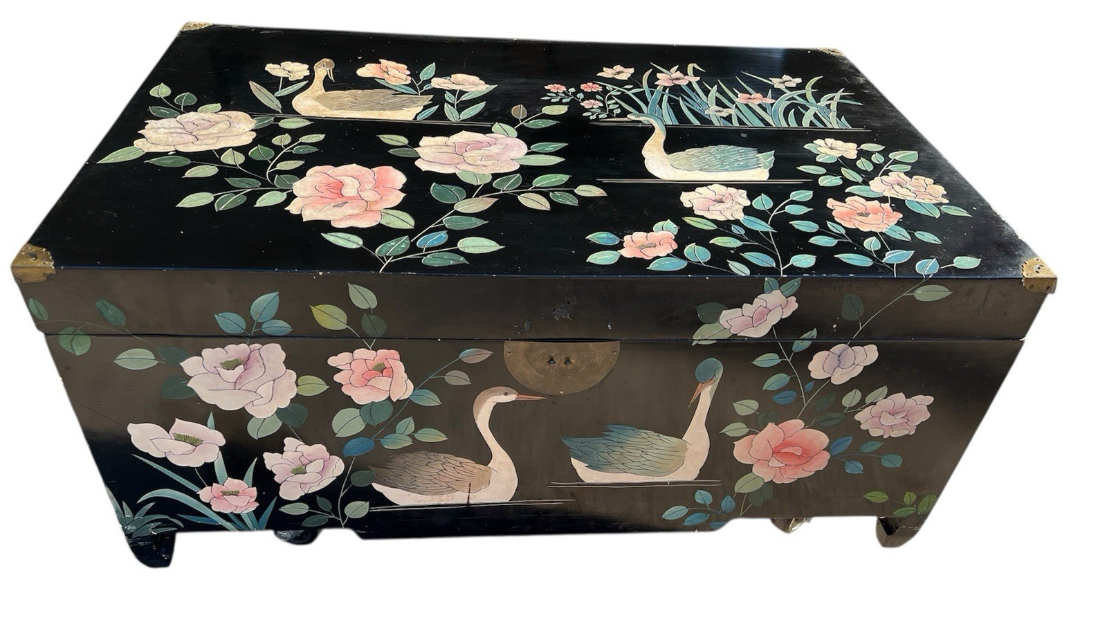 Chinese Black Lacquer Wedding Chest 36″ x 24″