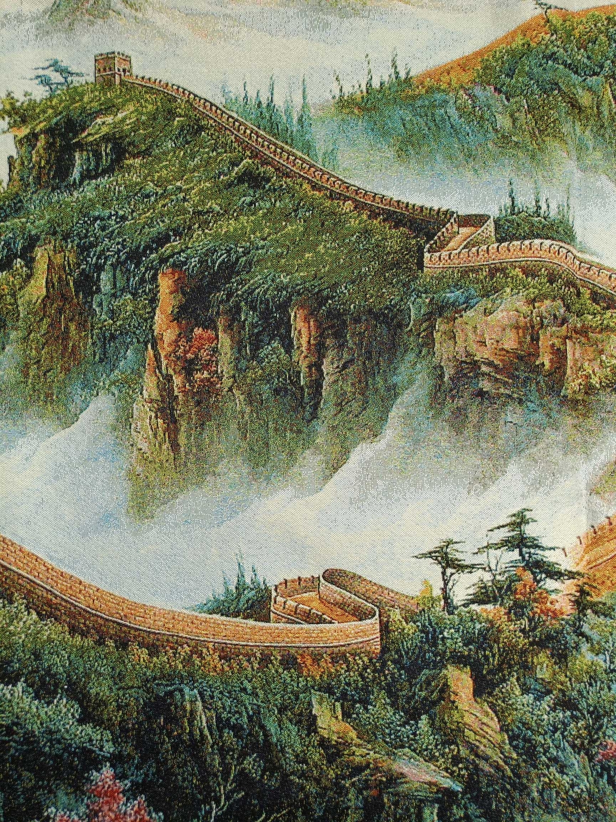 63″ China Cloth Silk Great Wall Scenery Mural Wall Hanging Tapestry Meditation 5