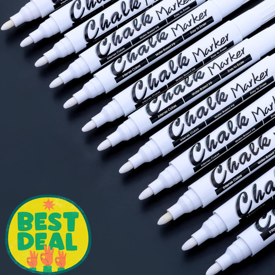 White Liquid Chalk Markers for Blackboard Window Marker for Glass Washable Crayo