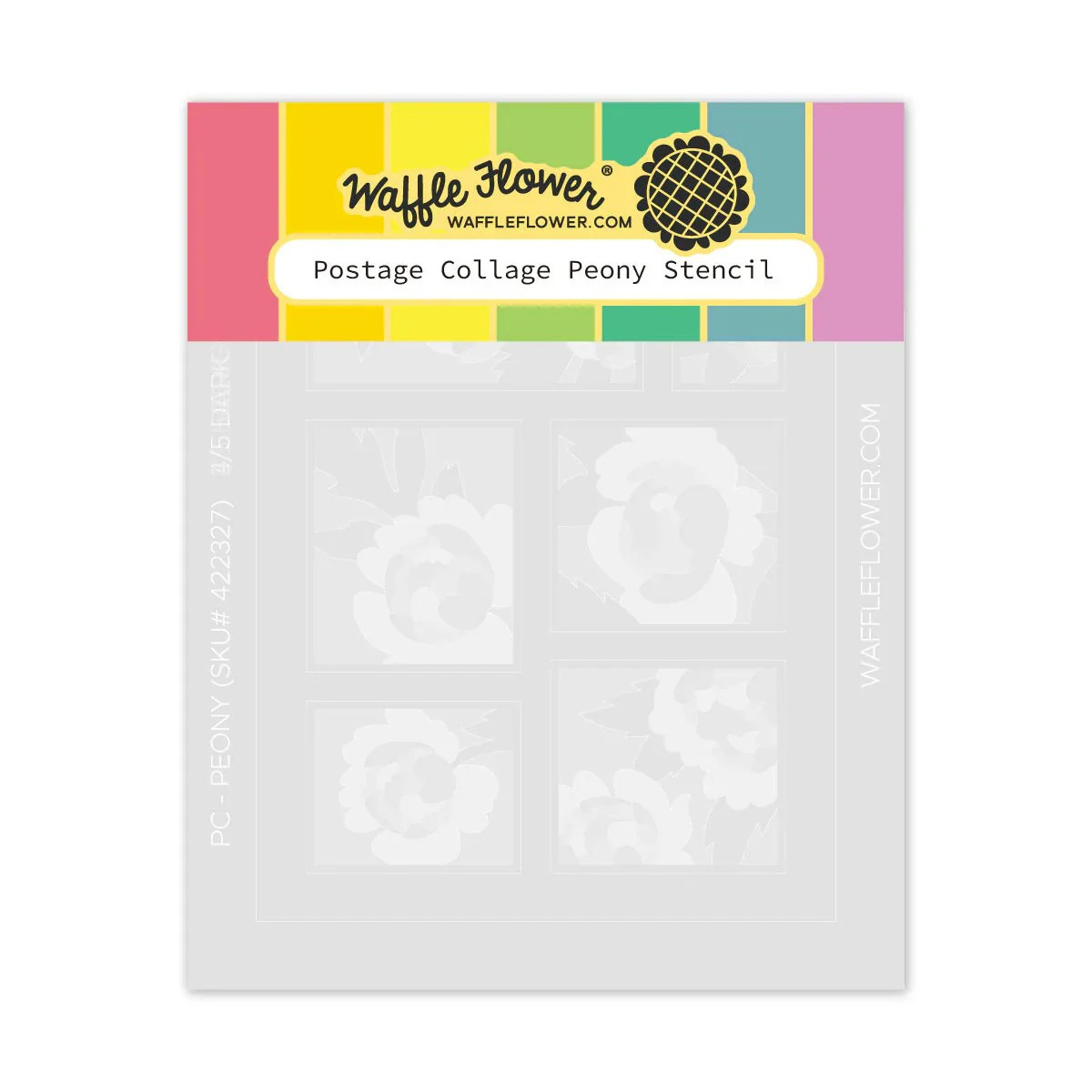 Waffle Flower Stencil – Postage Collage Peony, 422327