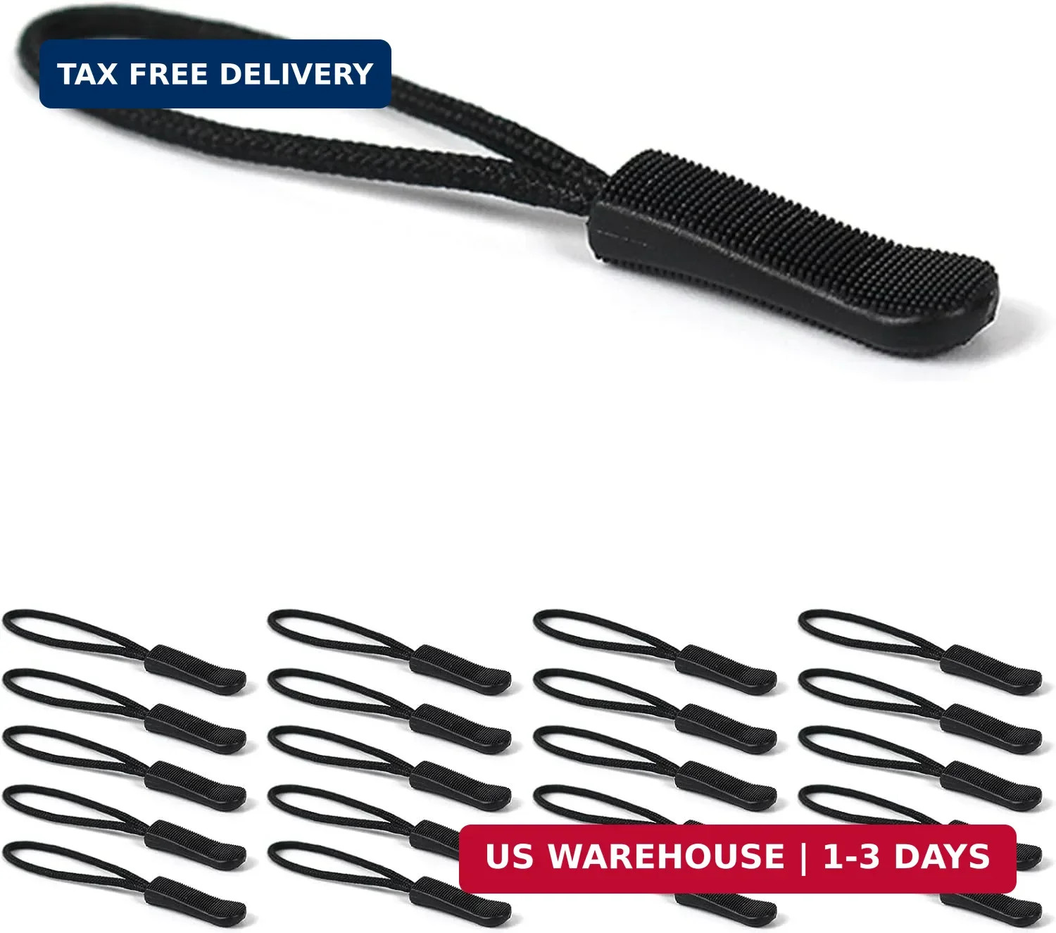 Red Snail 20Pack Zipper Pull Replacement, Paracord Zipper Pulls Extender for Bac