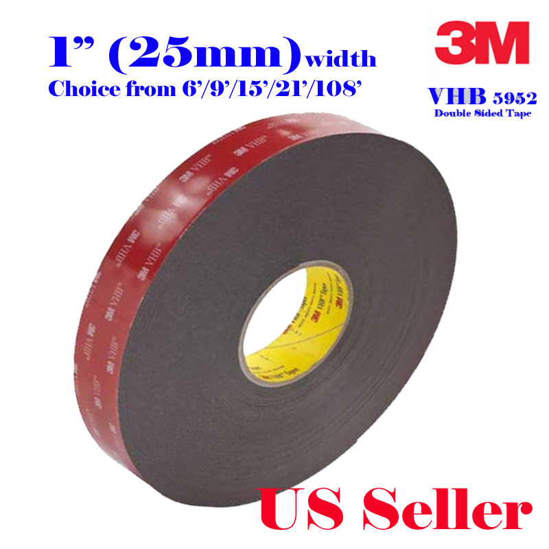 3M 1″ x 6/9/15/21 VHB Double Sided Foam Adhesive Tape 5952 Automotive Mounting