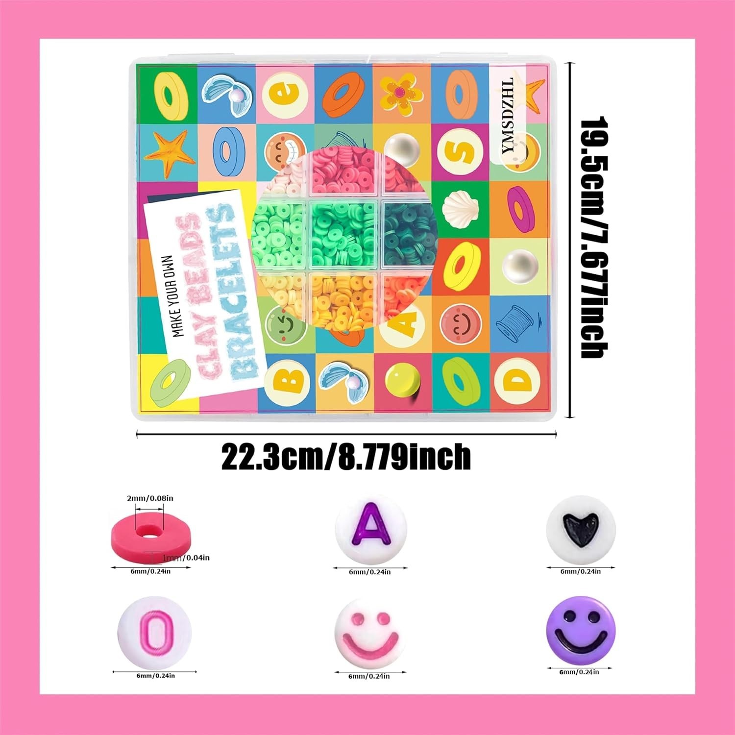 6000+PCS Clay Beads Kit, 24 Colors DIY Jewelry & Bracelet Making for Teen Girls