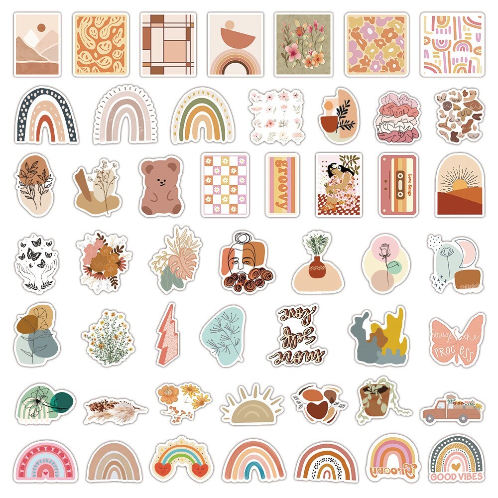 100pcs RETRO COTTAGECORE Vintage Stickers,Aesthetic Victotia Flowers Peacock,186