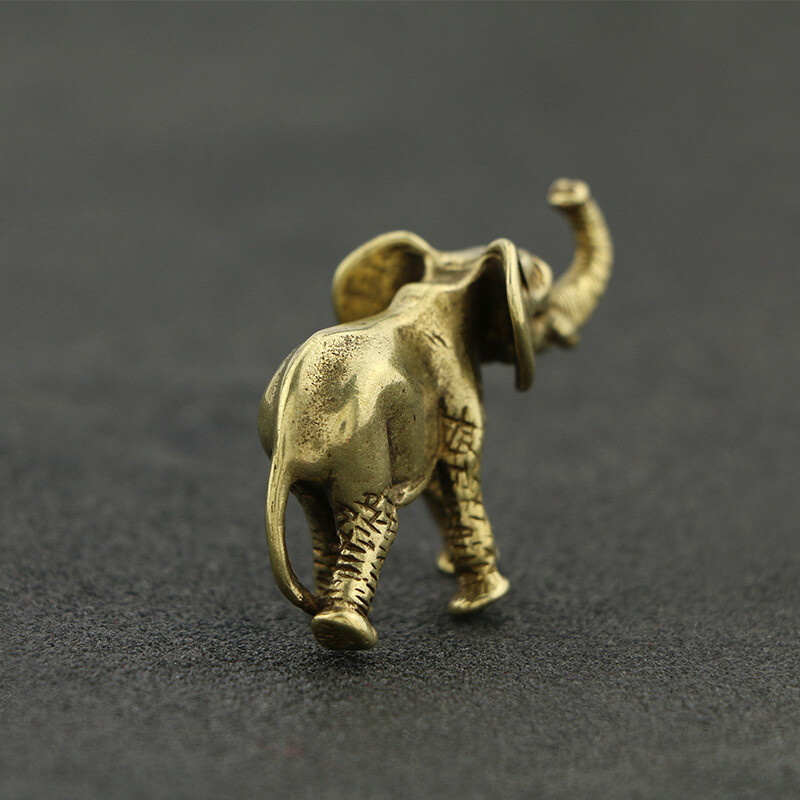 Antique Solid Pure Copper Mini Elephant Ornaments Tea Pet Desktop Ornaments Coll