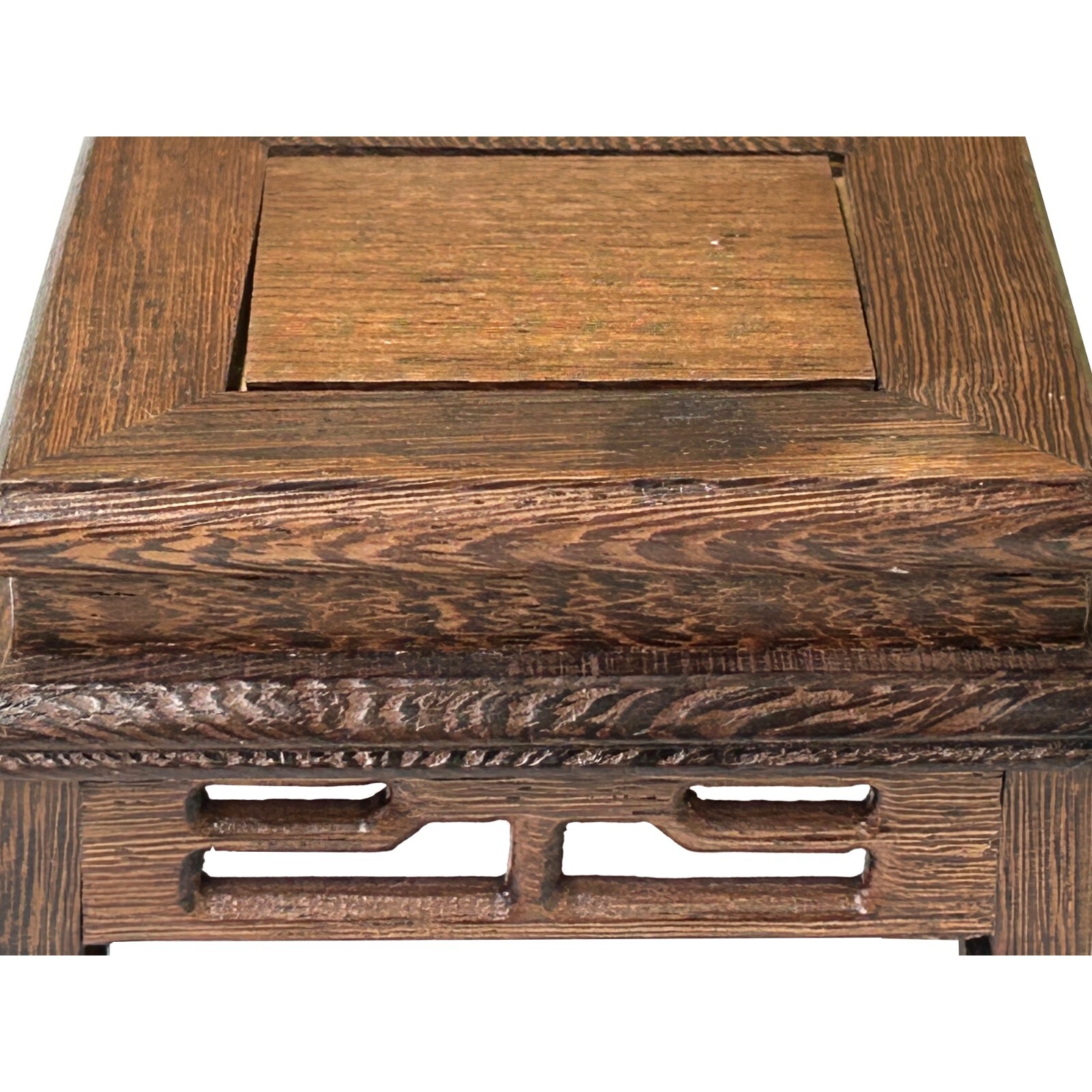 4.75″ Light Brown Feather Pattern Square Wood Display Stand Riser ws4217