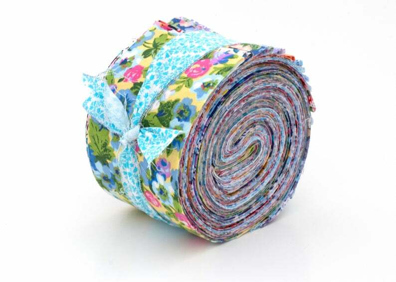 New Vintage Floral Shabby Chic jelly roll cotton fabric quilt strips 2.5 inch