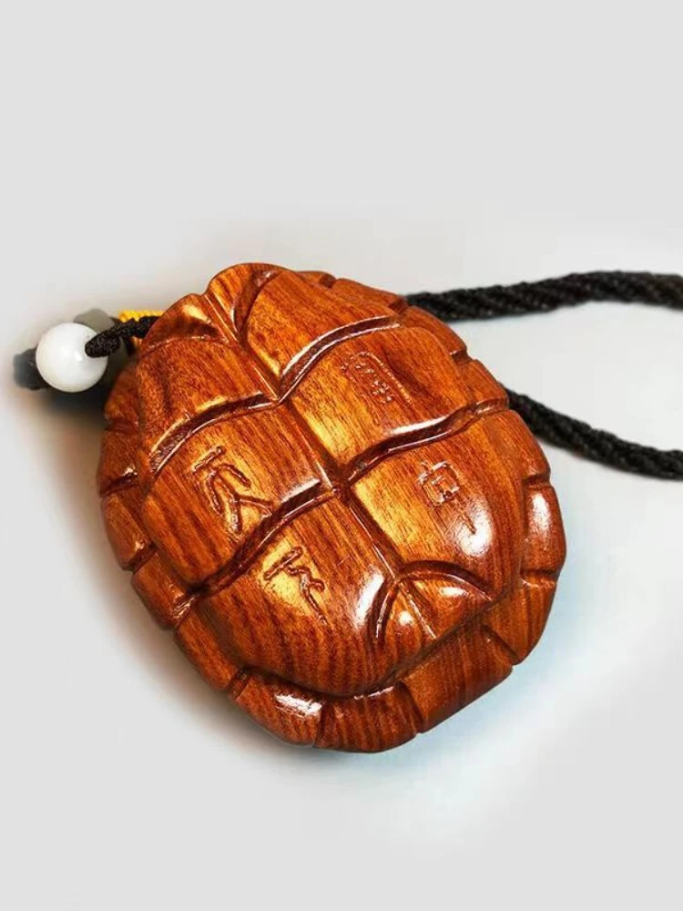 Rosewood Hand Piece Turtle Shell Wood Carving Artifact Pendant Hangings Jewelry