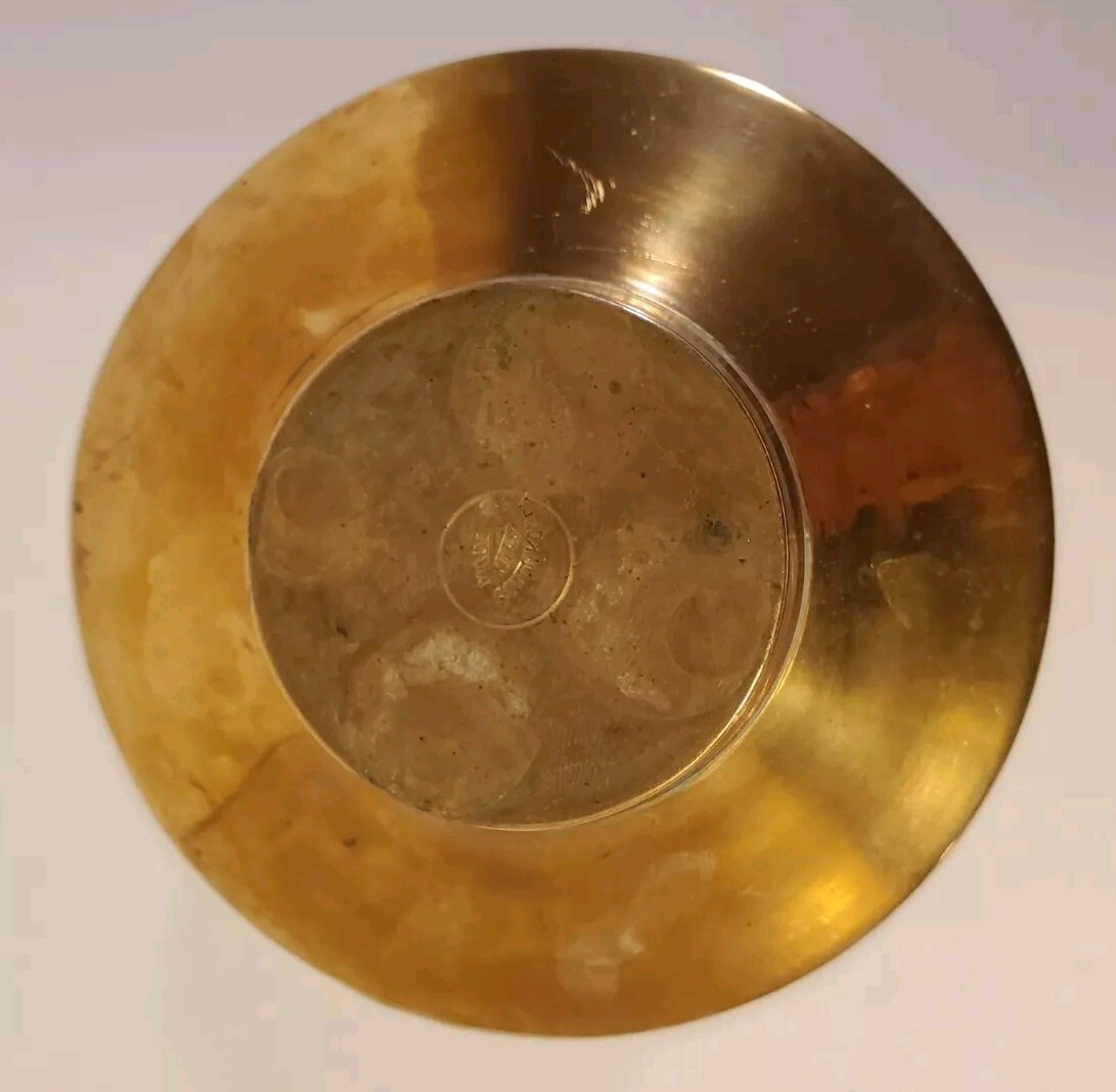 Vintage Solid Brass Ashtray Trinket Dish Chinese Zodiac Set Of 2 Made In Korea
