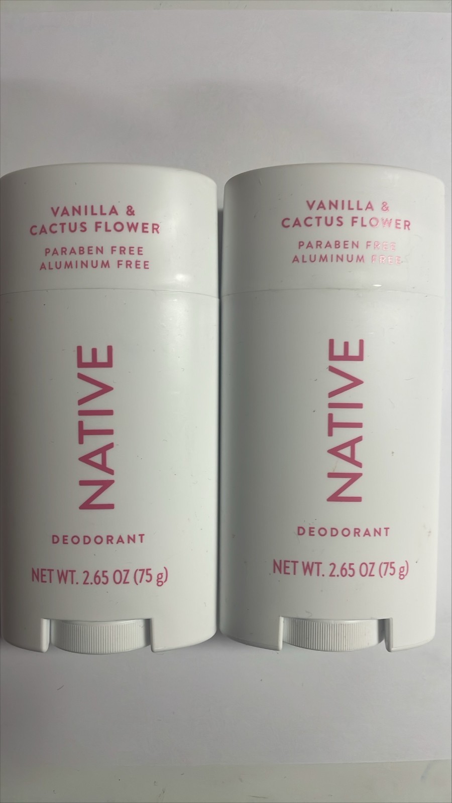 2x Native Deodorant Vanilla Cactus Flower Aluminum Free Natural 2.65oz