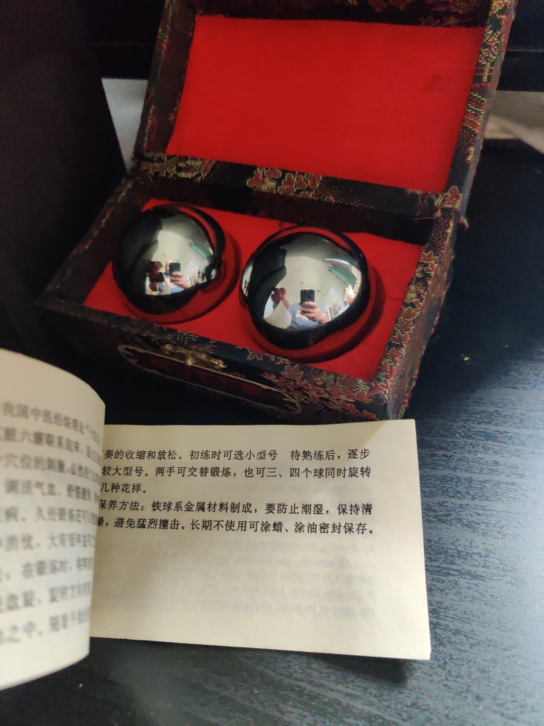 Vintage Baoding Iron Balls Shou Xing Meditation Chime Balls Hebei Province