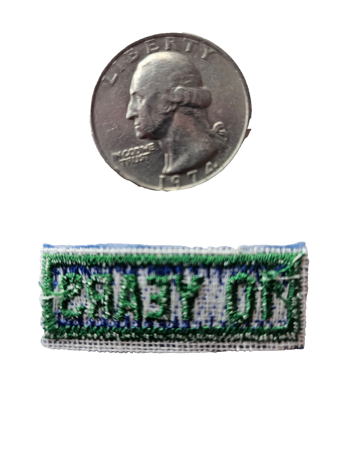 10 Years Award Tab Patch Blue Green Sew-on Patch Employee Service 1 1/2″ NEW