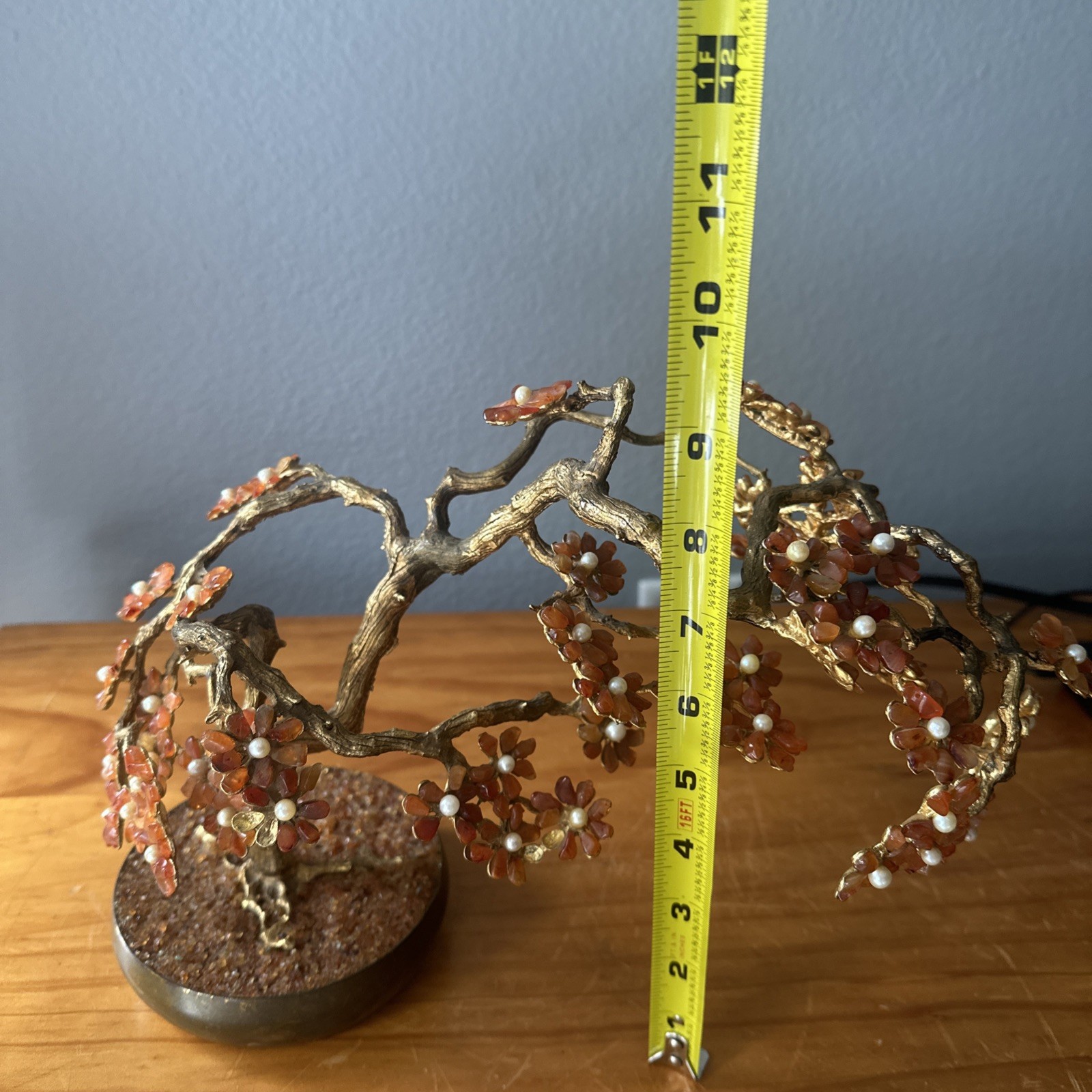 Vintage Antique Chinese Orange Carnelian Bonsai Tree