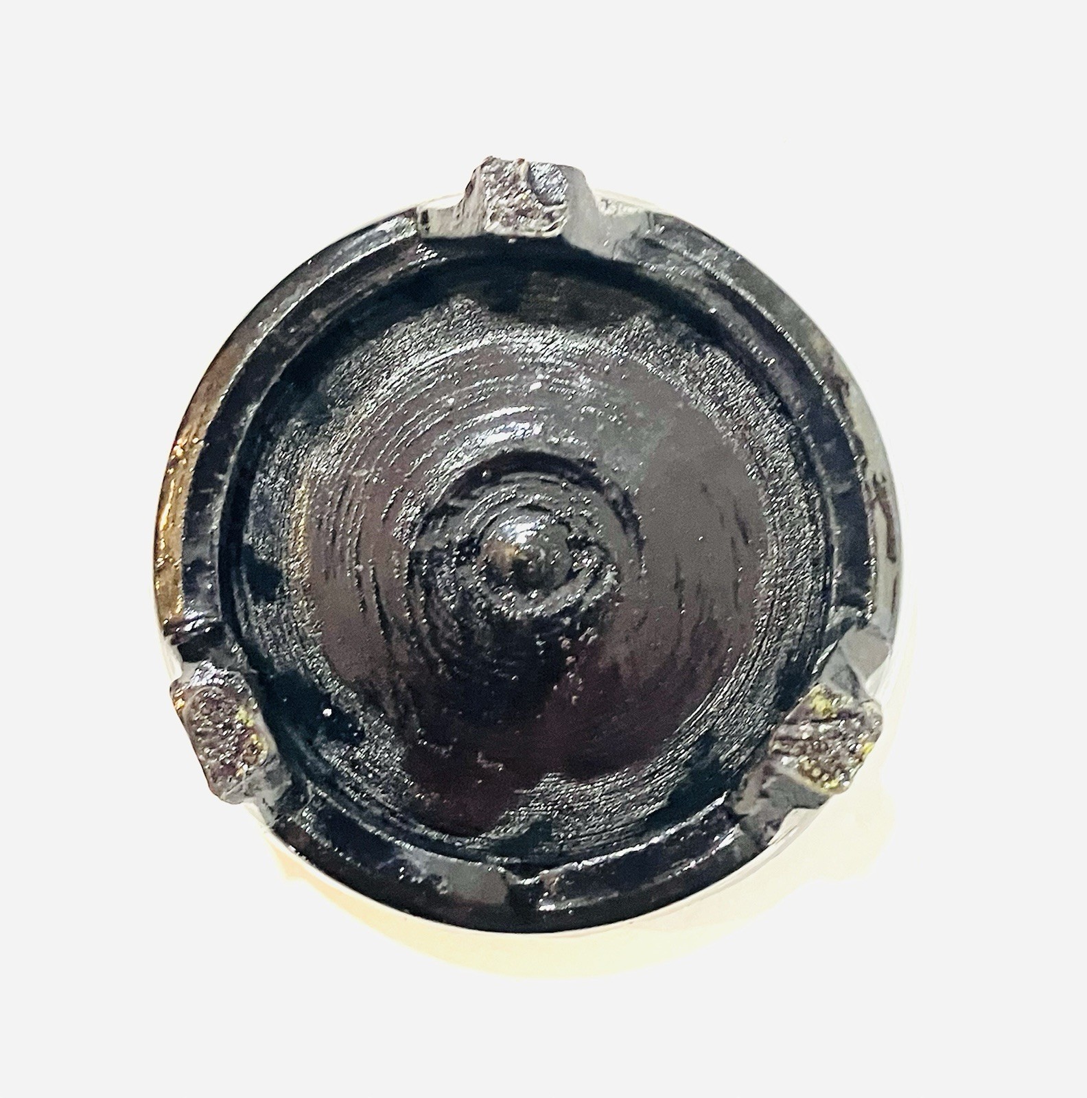 Chinese Reverse Hand Painted Glass Ball Wood Base Hundred Children Playing Motif
