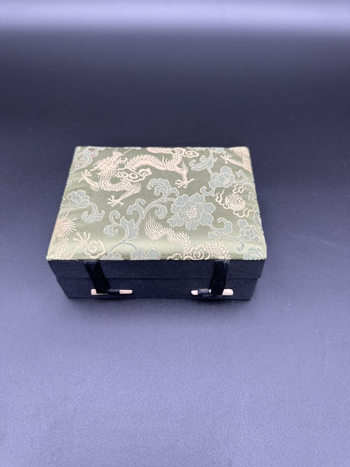 Carved Oriental Chinese Soapstone Stamp Dragon Figurine Seal Ink Kit with Box