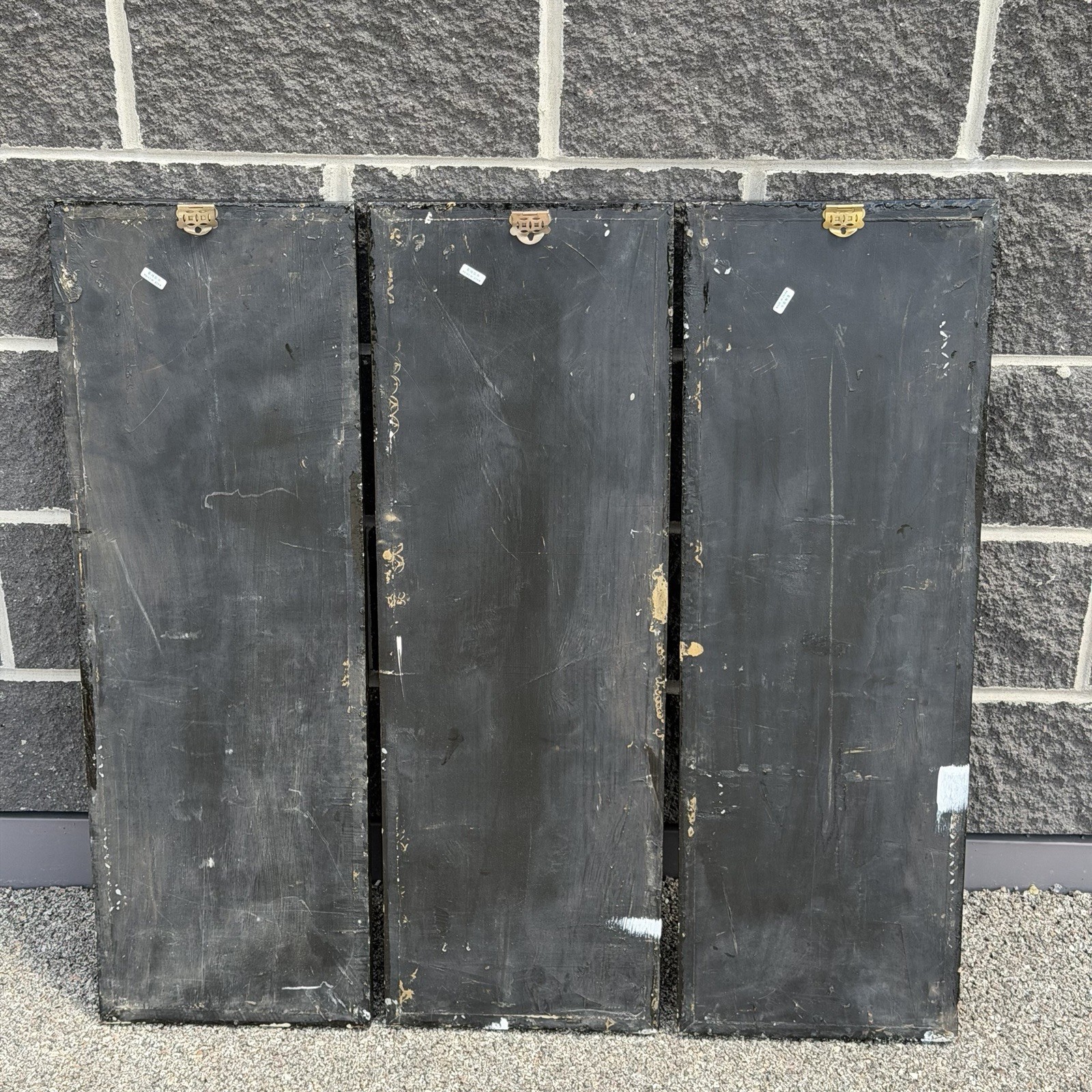 Vintage 3 Panel Mother of Pearl Geisha Wall Panels 12×36