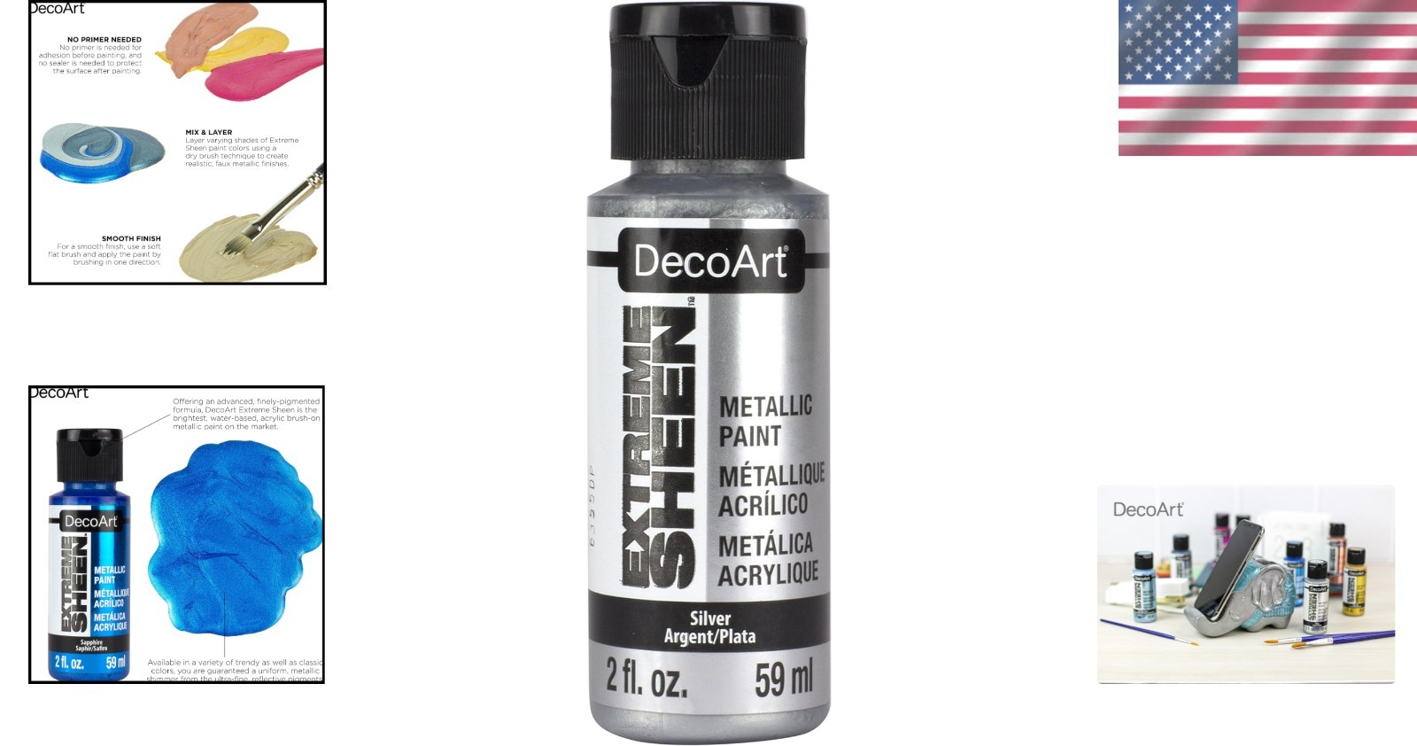 Luxurious Silver Extreme Sheen Paint – 2 Ounce Bottle for Stunning Results