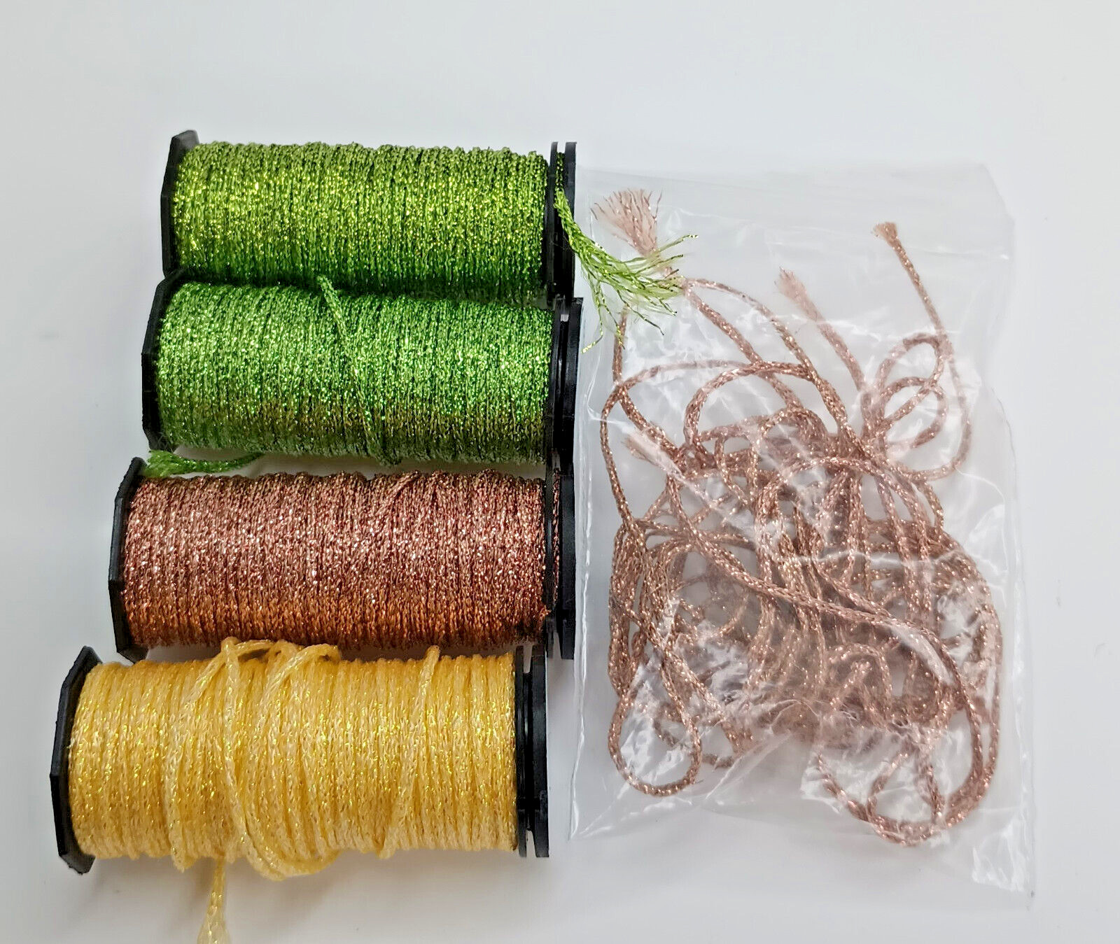 Kreinik Metallic #16 Medium Braid Needlepoint Green Multi Color 015 021 Lot of 4