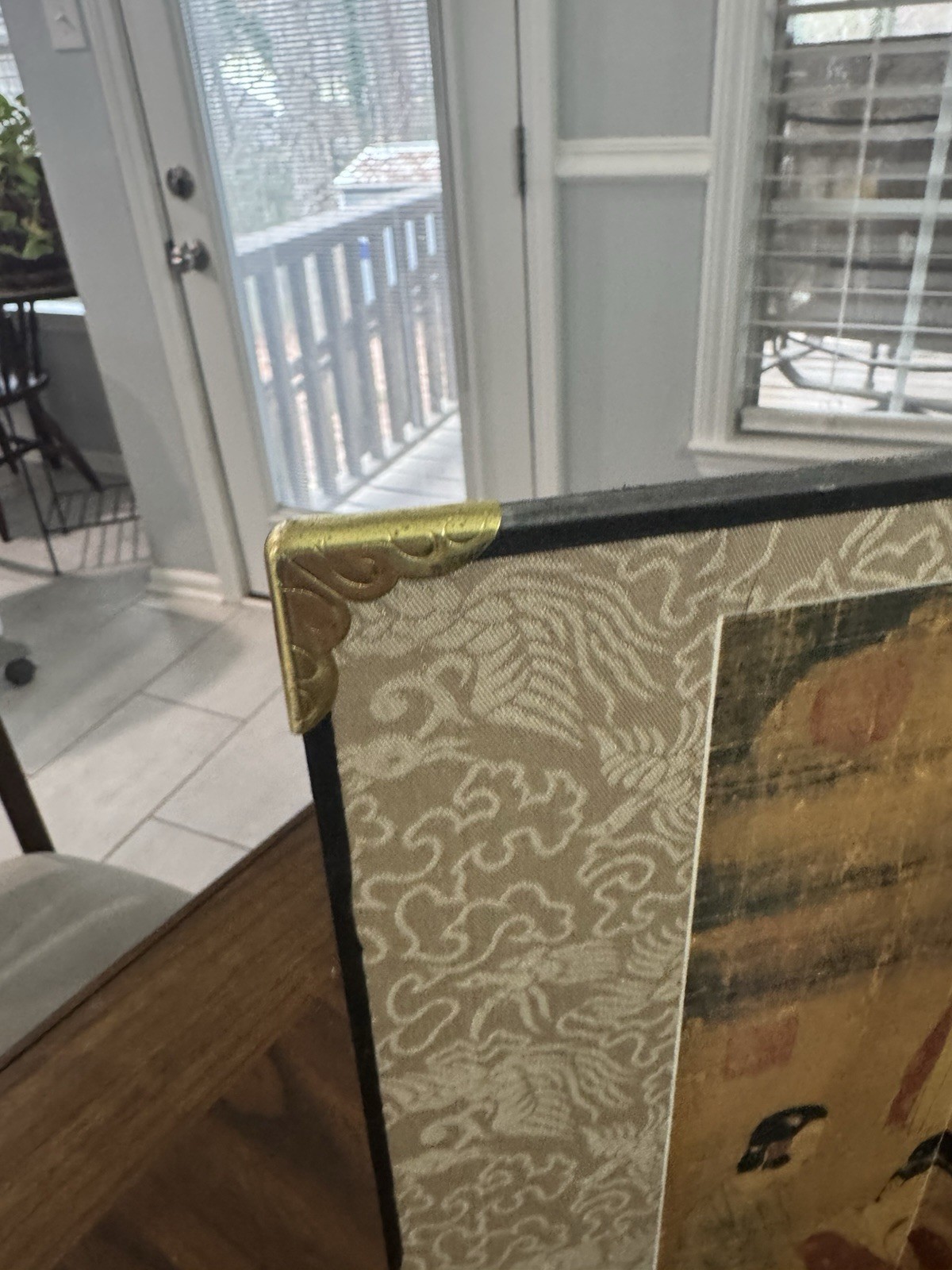 VTG Miniature Chinese Folding Table Top Screen, 4 Panel Famous China Painting