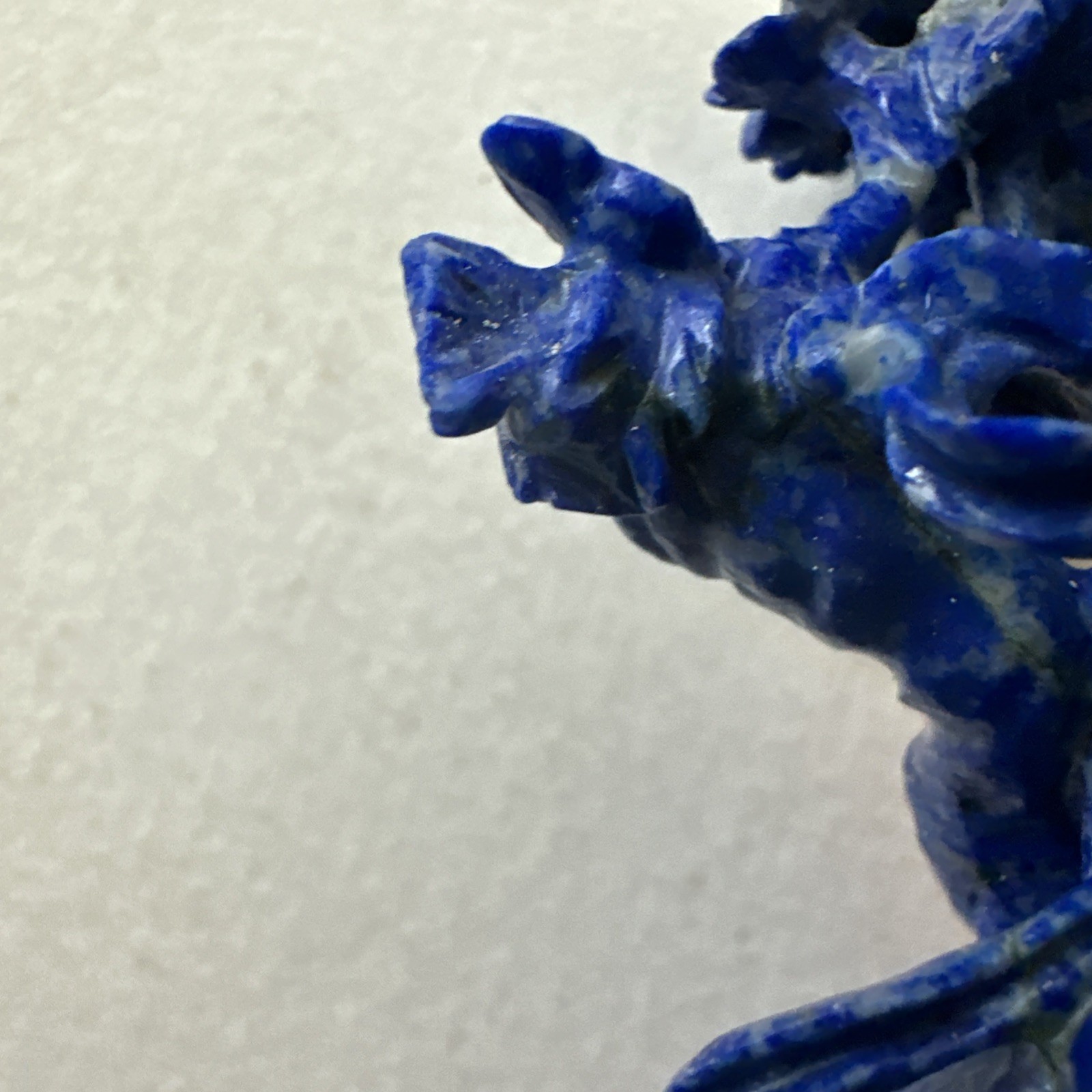 Chinese Lapis Lazuli Carved Figure & Phoenix Miniature Sculpture, 3.75”