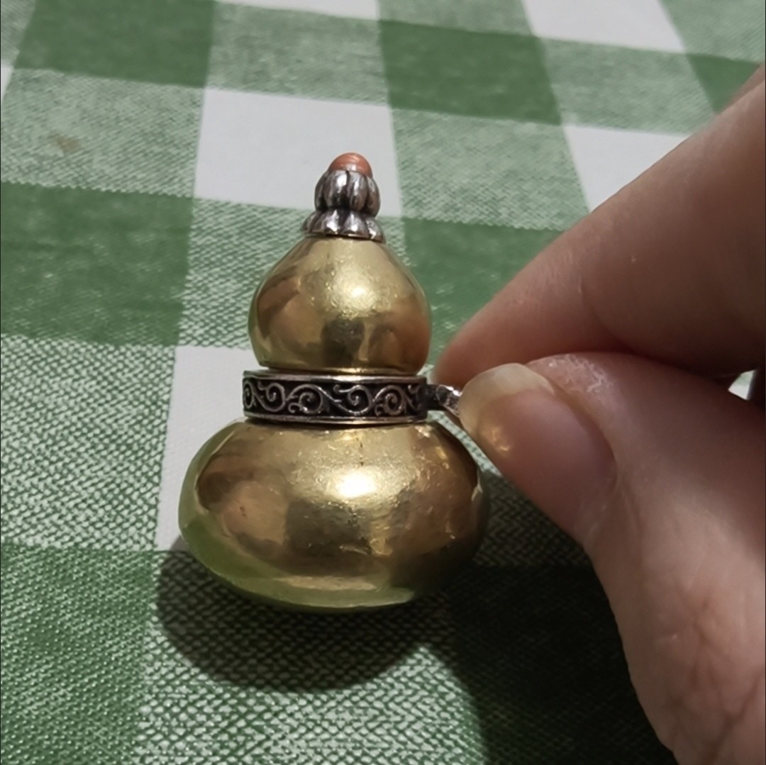 New Brass Gourd Pendant Handheld Ornament Car Bag Hanger 3cm Lucky Decor
