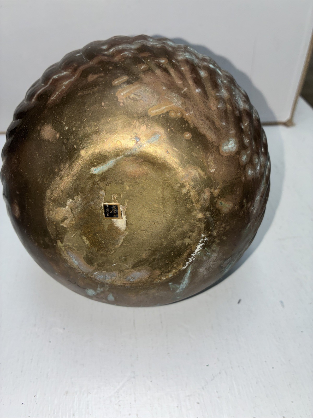 Brass Pitcher Hand-Hammered Round Twill Body 8.5” Tall By 6.5”, Top 3.5 India